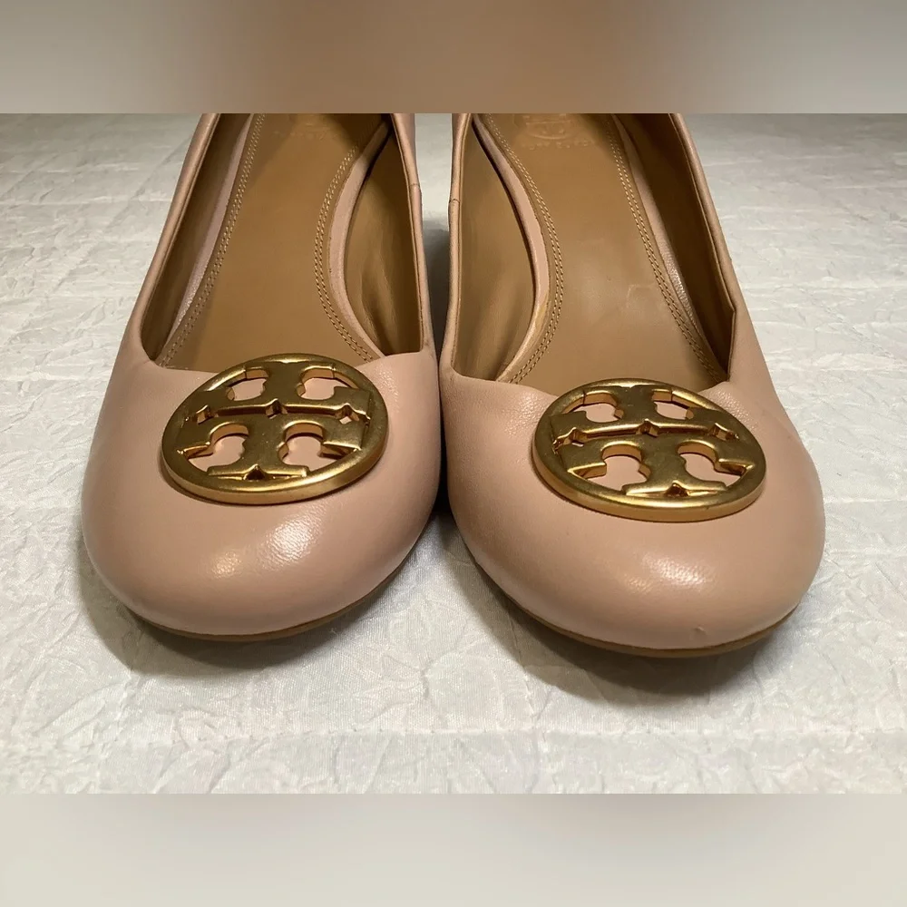 Tory BurchBlush Goan Sand Nappa Leather Chelsea Wedge Heels Size 10